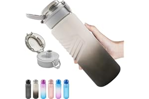 Kerilyn 32oz Water Bottle, Leakproof Sports Water Bottle, BPA Free Plastic Water Bottle No Straw, Reusable Water Bottle with Handle, Fruit Infuser for Gym Fitness, Camping, Outdoor, White&Black