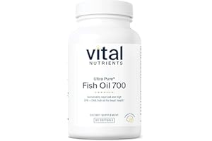 Vital Nutrients Ultra Pure® Fish Oil 700 | Supports Heart, Brain, and Joint Health* | Sustainably Sourced High EPA & DHA Omega-3 Fatty Acid | Lemon Flavor | Gluten, Dairy & Soy Free | 60 Softgels