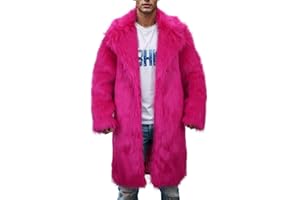 Men's Faux Fur Coat Winter Warm Thick Mink Coat Long Trench Coat Fleece Coat Leather Jakcet Cardigan