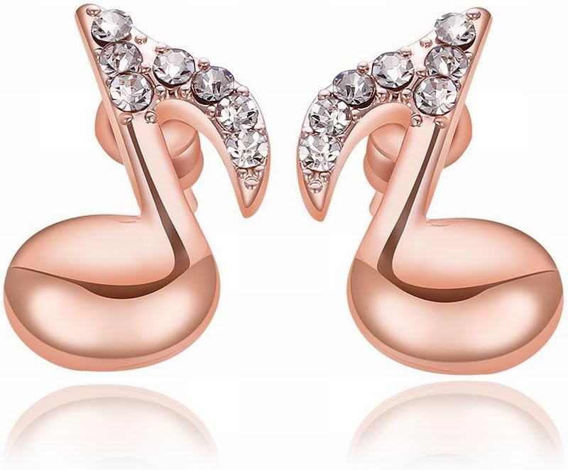 a Pair of Small and Exquisite Environmental Protection Gold Notes Fancy Drill Earrings / Anti-allergic / Silver Flashing / Diamonds / Zirconia Made