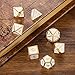 HESTYA Metal Dices Set Polyhedron Dice Compatible with Dungeons and Dragons, Role Playing Math Teaching Table Games Solid Zinc Alloy with Enamel Dice with Storage Bag