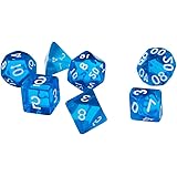 【ノーブランド 品】サイコロ　ダイスセット　ゲーム　　パーティー 　ギフト　７個　全５色 - ブルー