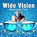 GAOGE Swim Goggles,Swimming Goggles + Swim Cap + Case + Nose Clip + Ear Plugs, Triathlon Swim Goggles Mirror Coated Lenses Anti-Fog Shatterproof UV Protection for Adult Men Women Youth Kids LakeBlue