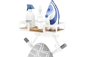 PAROTO Ironing Board Holder Wall Mount, Iron Board Wall Hanger, Sewing, Laundry Room Organization, White, T&V Shaped Space Saving Iron Holder for Laundry Room Decor and Accessories, Organization and Storage