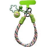 KEESOO Dopamine Vibes Universal Wrist Strap - Korean-Style Short Phone Lanyard with Cute Green Durain Charm, 7mm Rope, Trendy Anti-Theft Tether for Girls, Includes Pendant & Nylon Phone Tab