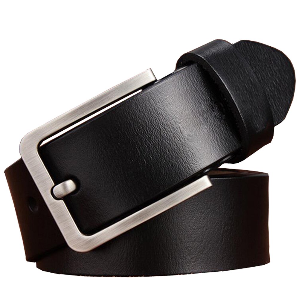 JingHao Belts for Men Genuine Leather Belt for Jeans Dress Black Brown