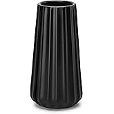 vancasso Ceramic Vase, 7.8 Inch Modern Ribbed Glossy Decorative Vase, Flower vase for Home Decor, Living Room, Bedroom, Offic