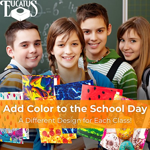 image for Eucatus Premium 2 Pocket Laminated Folders 6 Pack. Our 3 Hole, 12.5 x 