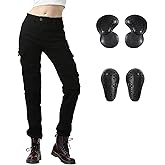 LOMENG Motorcycle Riding Pants Motorcycle Jeans Slim Fit with CE Knee Hip Removable Protectors Armor for Women