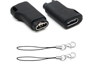 ABANEN 2 Pack USB-C Female to for Garmin Smart Watches Charging Connector Male Adapter, Type C to Charging Adapter for Garmin Instinct 2 Solar/Fenix 5/6/ 5 Plus /6X/Venu/Vivoactive 3/Fenix 7 7X//EPIX,Black