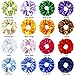 Aneco 16 Colors Silk Satin Hair Scrunchies Elastic Scrunchies Hair Bobbles Hair Ties Bands for Kids Adults