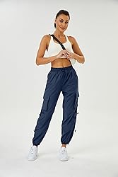 COPYLEAF Womens Parachute Cargo Pants with Pockets