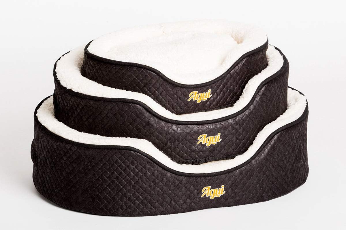 Agui AG10004 Diamond Oval Bed for Pets 55 x 45 x 17 cm, S, Black