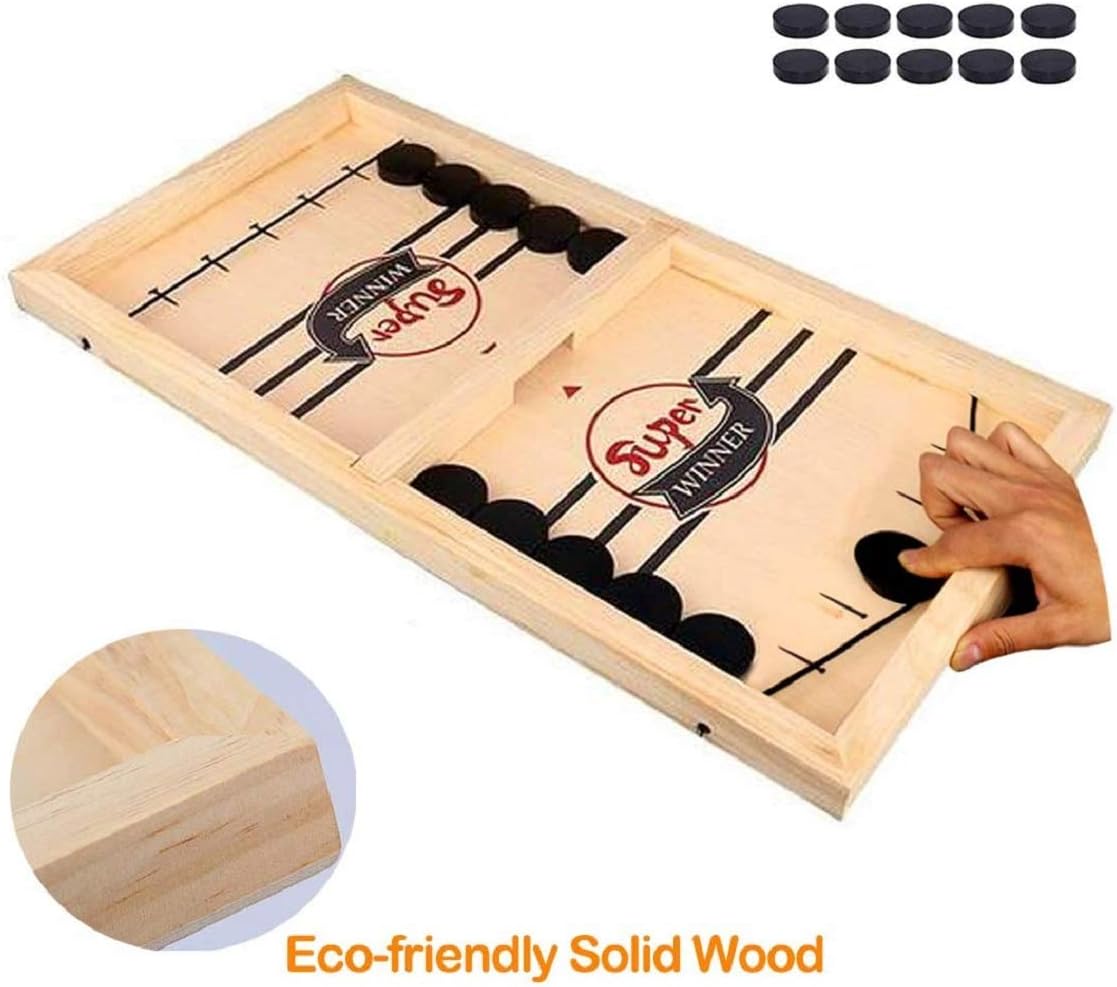 Luvzjbo Fast Slingpuck Fast Sling Puck Game Tabletop 2 Puck Paced, Fast Toys Board for Hockey Kids