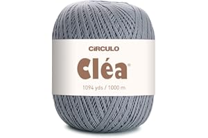 CÍRCULO Circulo Clea Yarn – Crochet Thread Fine Size 10-8/2 Perfect for Weaving - 100% Mercerized Brazilian Cotton (Pack of 1 Ball) – 5.3 oz, 1094 yds - Color: 8473 - Aluminum
