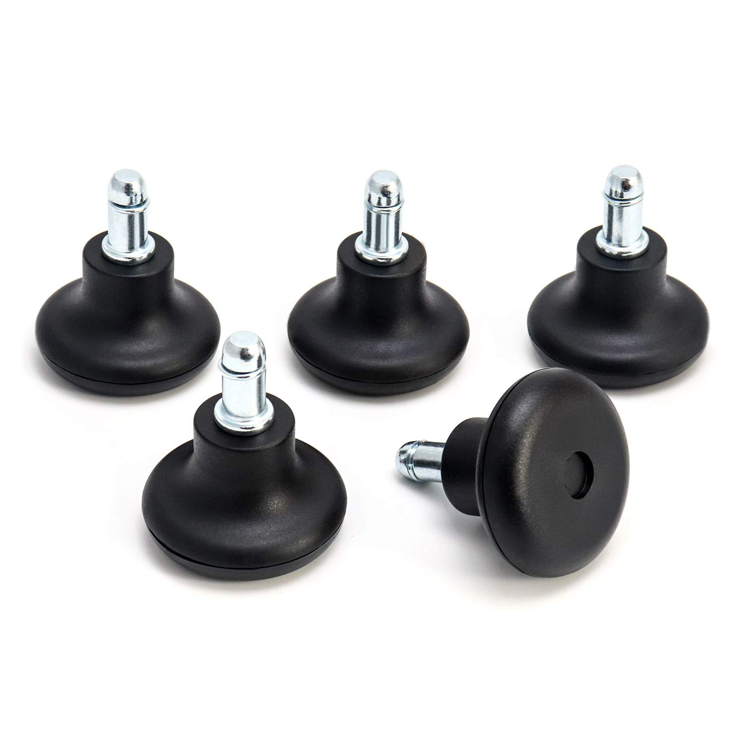 QWORK® 2” Office chair feet, Carpet Chair Casters, Replacement Office Chair Swivel Caster Wheels to Fixed Stationary Castors, 5Pcs