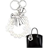 SIICCOMTT Pearl Bag Charms for Handbags Bowknot Purse Charm Cute Bow Keychain for Women Girls