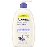 Aveeno Stress Relief Body Wash, Lavender Scent, 33 fl. oz | Body Wash with Nourishing Prebiotic Oat, Sensitive Skin, Paraben-, Dye-, and Soap-Free, Helps You Feel Calm &amp; Relaxed