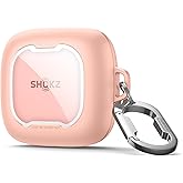 SURITCH for SHOKZ OpenFit Air Case Cover, Magnetic Locking Cases for SHOKZ OpenFit Air Open-Ear Headphones, Protective Bumper Cover with Carabiner & Keyring for OpenFit Air Earbuds (2024), Pink