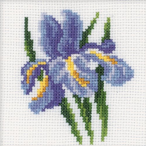 RTO Iris Flower Counted Cross Stitch Kit4"X4" 14