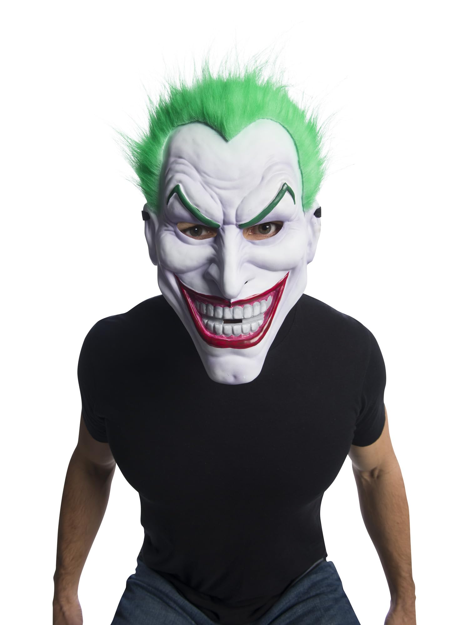 Rubies Official DC Comic The Joker Mask with Hair, Batman Super Villain, Adult Mask with Hair - One Size Halloween Halloween