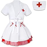Rolemix Women Sexy Nurse Costume Set 3 Pcs Nurse Uniform Halloween Cosplay Costume