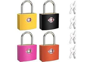 TSA Luggage Locks with Keys, [4 Packs][8 Keys] Diyife Key Travel Locks, Suitcase Padlock for Luggage, Keyed Luggage Locks wit