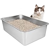 IKITCHEN Stainless Steel Cat Litter Box, Large