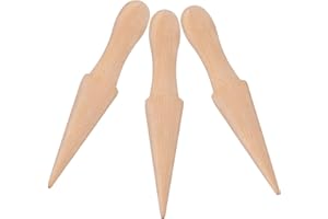 Gatuida 3pcs Wooden Pizzelle Roller Cone Molds Nonstick Ice Cream Waffle Cone Maker Baking Tool for Dessert