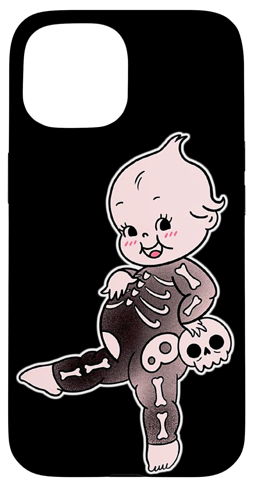 Kewpie Baby Skeleton Skull Halloween Spooky Case for iPhone 15