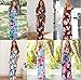 Womens Summer Casual Beach Dress Floral A Line Maxi Long Dresses with Belt Blue Medium