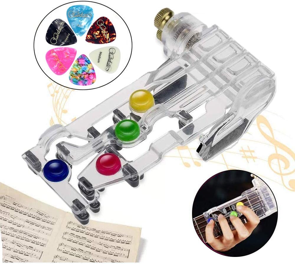 Chord Guitar Learning System Classiacl Guitar Buddy Learn Guitar for Kids, Classiacl Guitar Practice Aid Tool for Trainer Beginner, Just Press Buttons and Play guitar accessories (with 6 Picks)