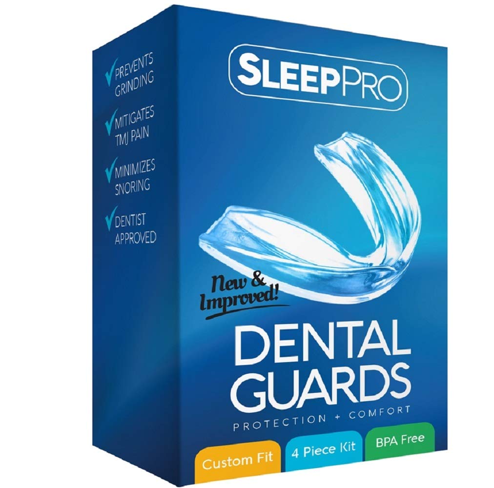 Mouth Guard for Grinding Teeth and Clenching - Night Guards to Prevent TMJ and Bruxism - Professional Dental Guards for Mouth and Jaw Pain - 3 Custom Fit Teeth Guards + Antibacterial Case : Beauty