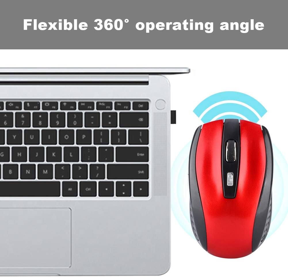 ASHATA Wireless Mouse, 2.4G USB Wireless Mice Ergonomic Optical PC Laptop Computer Cordless Mouse with Receiver - Image 5