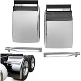 Gelacie 34"x24" Quarter Fenders Semi Trucks Compatible with Freightliner | Compatible with Peterbilt Kenworth Volvo Mack, 304 Stainless Steel Mirror-Finished Fenders Right &amp; Left