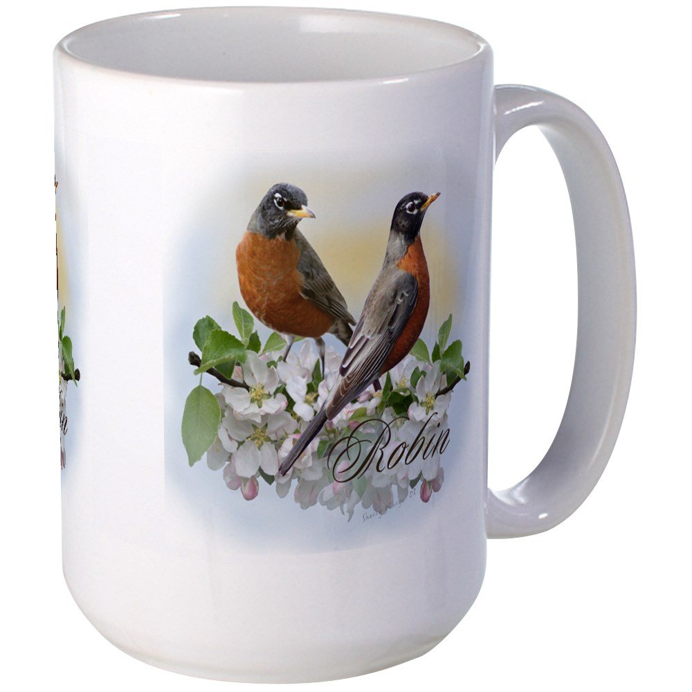CafePress American Robin Large Mug Coffee Mug, Large 15 oz