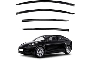 LQQDP 4pcs Smoke Tint Sun Rain Guard Vent Window Visors Compatible with 2020-2024 Model Y, Outside Mount Tape On Style Acrylic Set of 4 Front+Rear