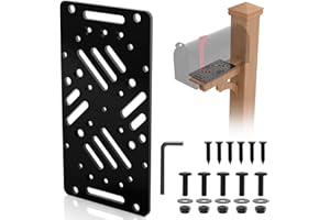GOLPEW Antirust Mailbox Post Mount Bracket, Heavy-Duty Plate for Post Mount Mailboxes, Compatible with Mail Boxes, Architectural Mailboxes, Gibraltar, ShoppingOnBed, Adoorn, Hykolity (Black)