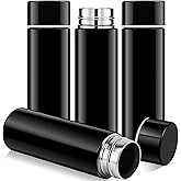 Enjamyo 4.4 oz Mini Water Bottles,Small Insulated Stainless Steel Bottle,Portable Small Insulated Water Bottle,Leak Proof Flask Keeps Drink Cold and Hot, for Purse or Lunch Bag (Black,4 Pack)