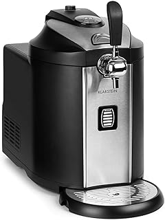 Klarstein Beerkules Bierzapfanlage Bierkühler - für alle 5 l Fässer mit und ohne Zapfsystem, Druckmittel: CO2, inkl. 3 Patronen, Kompressionskühlung: Kühltemperaturen von 2-12 °C, silber-schwarz