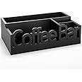 ADDFIT HOUSE Coffee Bar Organizer for Countertop - Wood Coffee Pods Holder Storage Basket, Essential Coffee Bar Accessories for Home and Office, Mini Coffee Bar, Coffee Condiment Storage Organizer