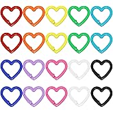 Tupalizy 20PCS Heart Keychain Clip Spring Snap Hooks Heart Shaped Clasp Key Rings Holder for Purse Strap Bags Chain Accessories Replacement Dog Tags Charms Jewelry Making Connector DIY Craft,10 Colors