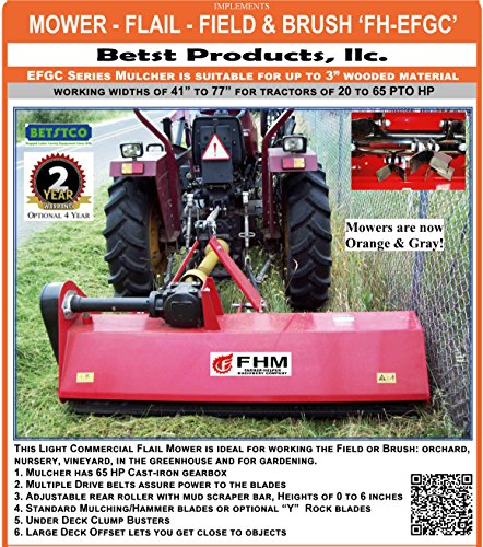 Farmer Helper 41" Heavy Duty Flail Mower Cat.I 3pt 20+HP Rating (FH-EFGC105) - Thumbnail 4
