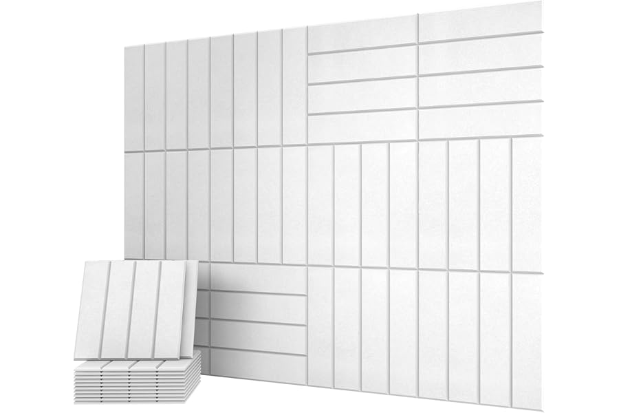 12 Pack Acoustic Panels, 11.8"x11.8" Sound Absorbing Wall Panels, White | UMIACOUSTICS, 0.4" Thick, Polyester Fiber, Square Panel, Easy to Cut and Install