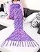 Mermaid Tail Blanket Crochet and Mermaid Blanket for adult, Super Soft All Seasons Sleeping Blankets (multi-purple)