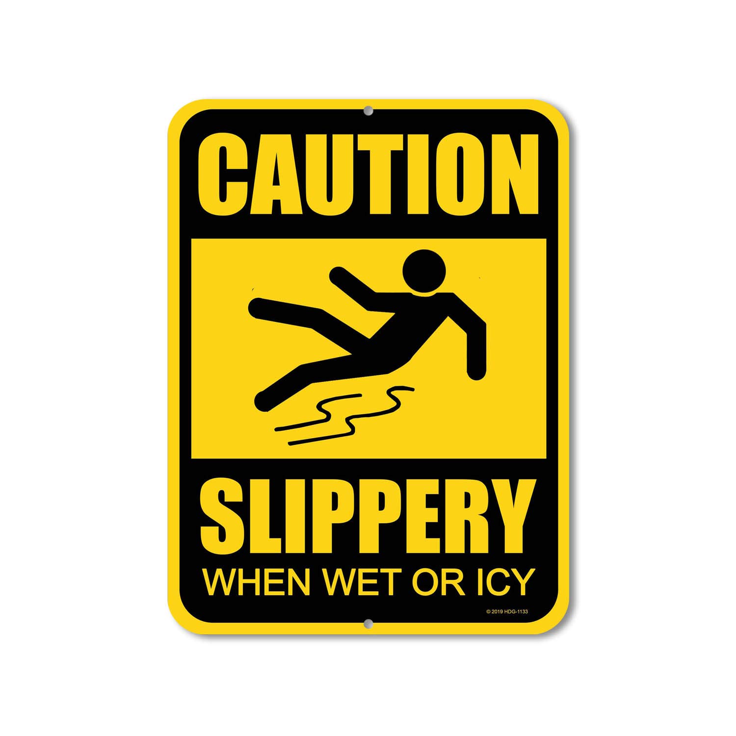 Honey Dew Gifts Watch Your Step Warning, Caution Slippery When Wet or Ice 9x12 Inch Sidewalk Safety Sign, HDG-1133