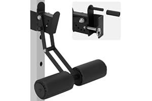 CAtArt Premium Nordic Hamstring Curl Squat Rack Attachment, 6 Height-Adjustable Nordic Curl Attachment, Non-Sweat Leather Material, Compatible with 1" or 5/8" Holes - Perfect for Your Home Gym Workout
