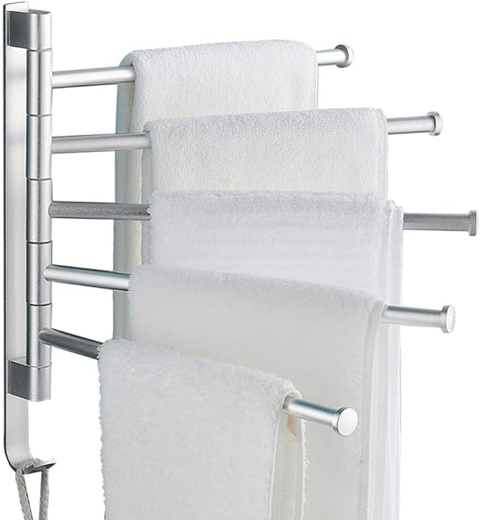 Towel Rack Wall Mount Swing out Towel Bar with 5Bar Folding Arm Swivel