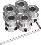 Fasizi 5PCS GT2 Timing Belt Pulley 20 Tooth 8mm Bore 6mm Width Aluminum Wrench view 1