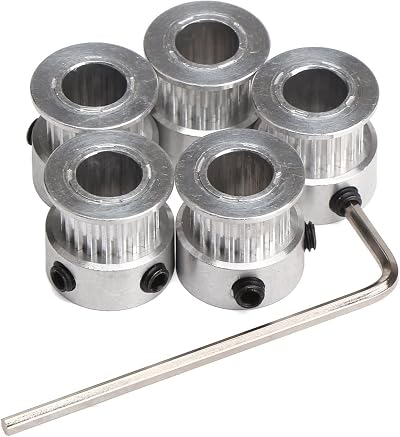Fasizi 5PCS GT2 Timing Belt Pulley 20 Tooth 8mm Bore 6mm Width Aluminum Wrench